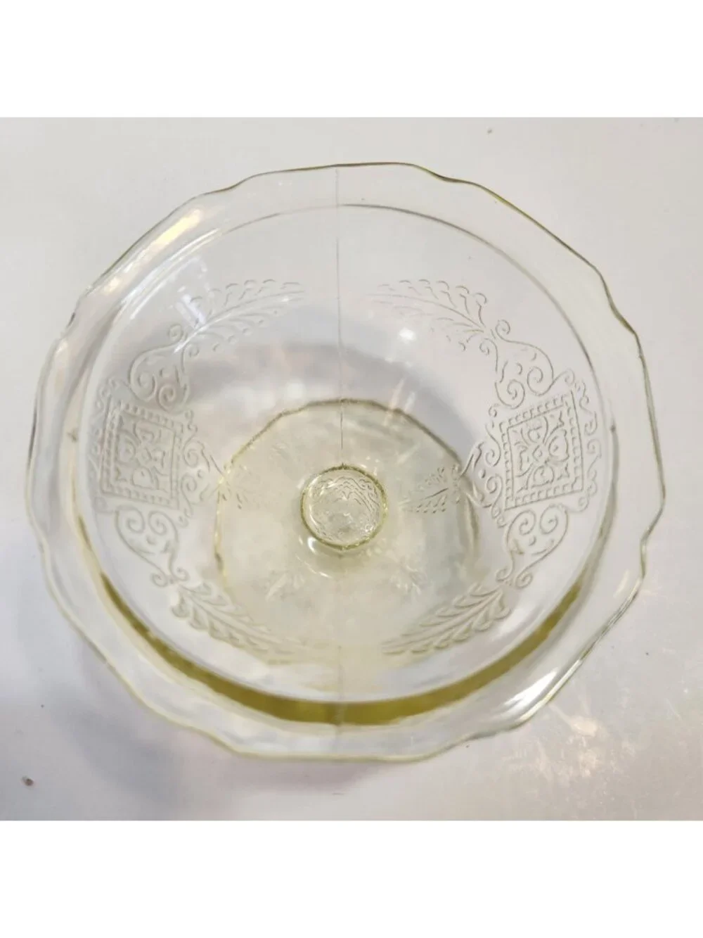 Hazel Atlas Glass Roxana Yellow Low Footed Sherbet Dish Depression Glass 1930's